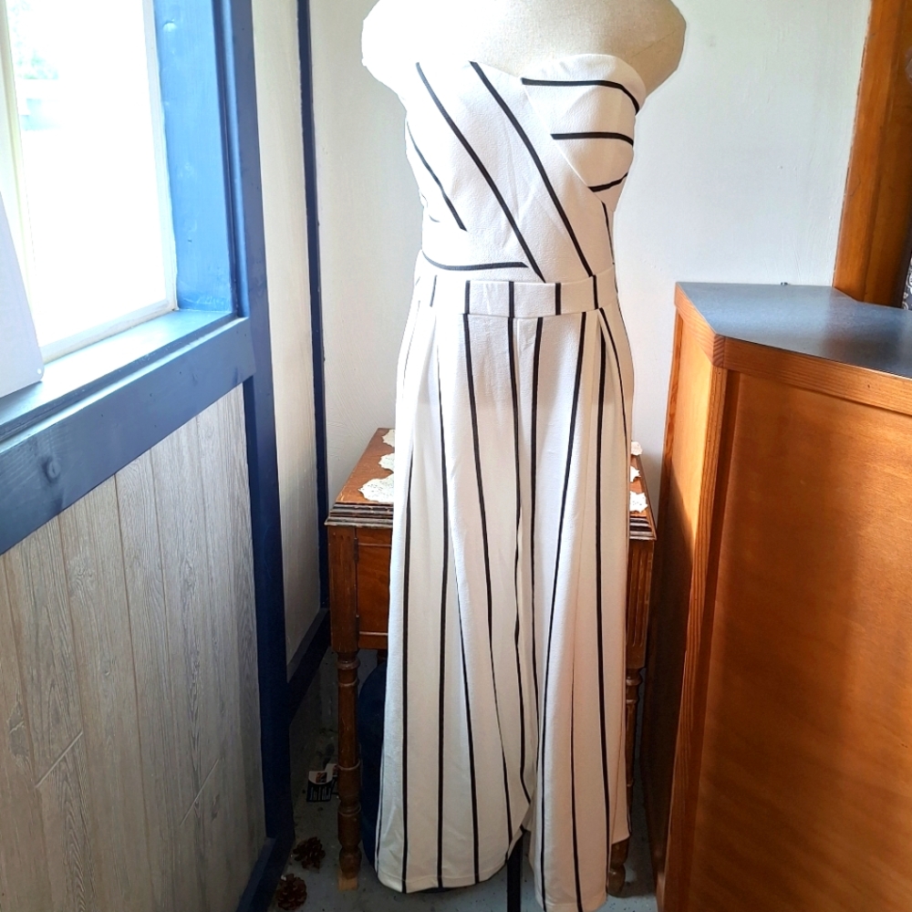 Venus "Bail", Strapless, Wide Leg, Romper,Large Style#Y1108